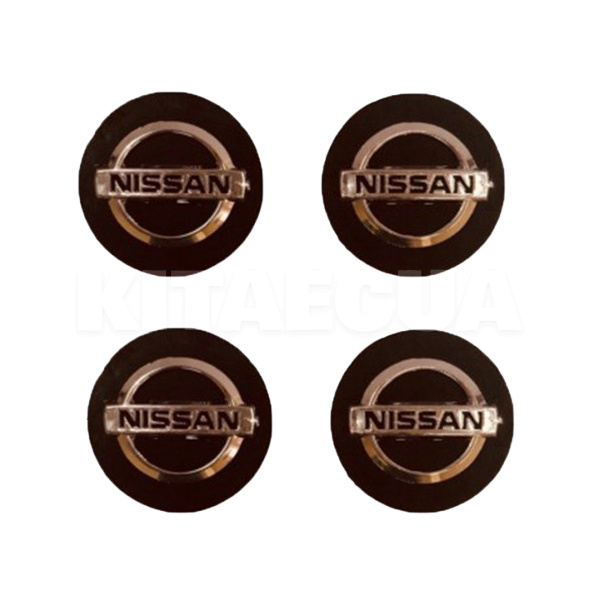 Заглушка колесного диска NISSAN 60x55 черный ABS пластик 4шт. (105144)