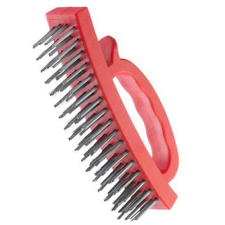 Щетка по металлу 4-рядная стальная с деревянной ручкой Intertool