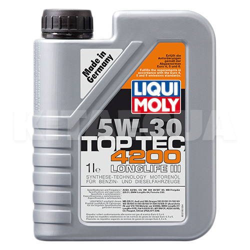 Масло моторное синтетическое 1л 5W-30 Top Tec 4200 LIQUI MOLY (7660-LIQUI MOLY) - 2