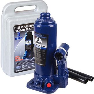Домкрат гідравлічний пляшковий до 3т (194мм-372мм) у кейсі VITOL