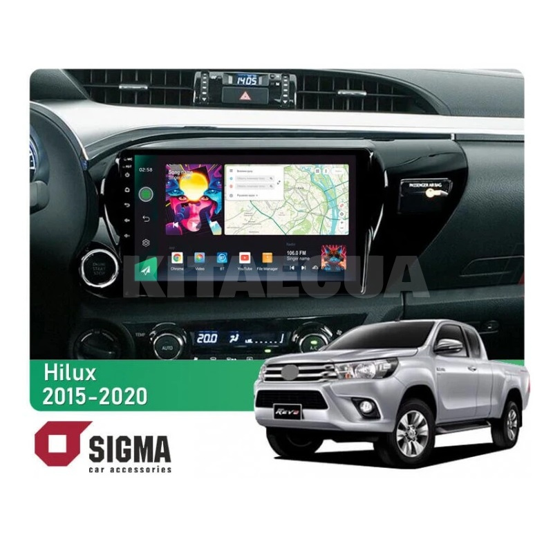 Штатна магнітола PRO 10464 4+64 Gb 10 Toyota Hilux Pick Up AN120 2015-2020 SIGMA4car (40183)