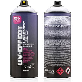 Краска декоративная флуоресцентная 400мл UV1000 прозрачная полуматовая Gold UV-EFFECT Transparent MONTANA