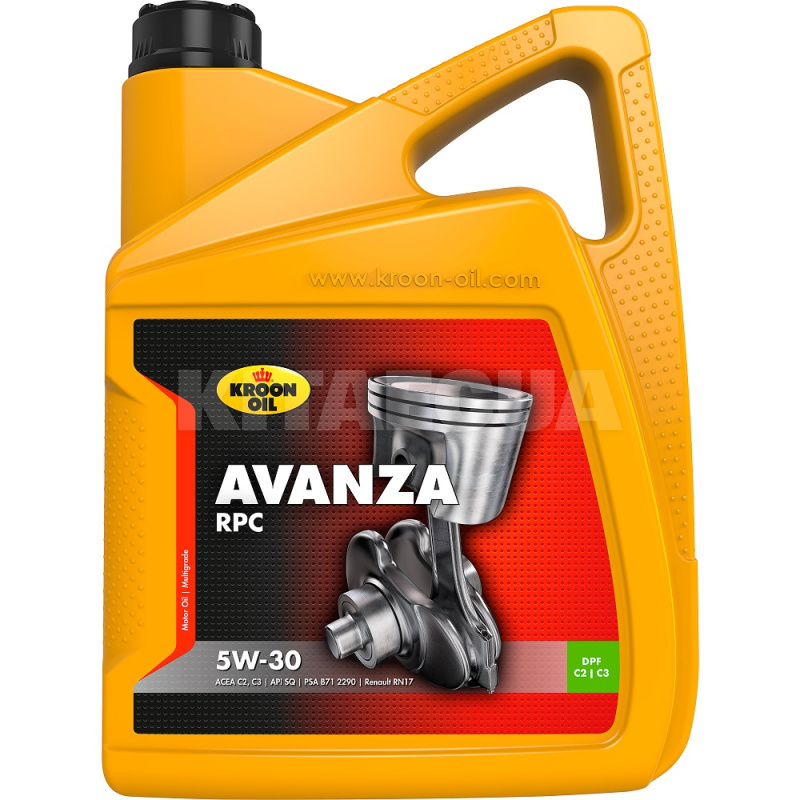 Масло моторное синтетическое 5л 5W-30 Avanza RPC KROON OIL (KL 37277)
