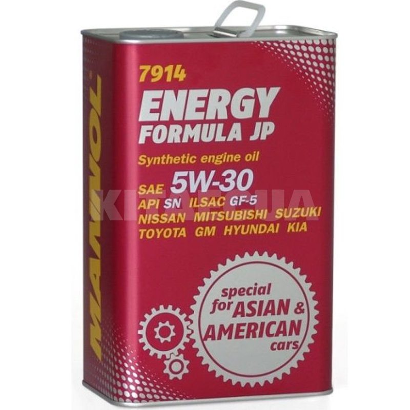 Масло моторне синтетичне 4л 5W-30 Energy Formula JP Mannol (MN7914-4ME)