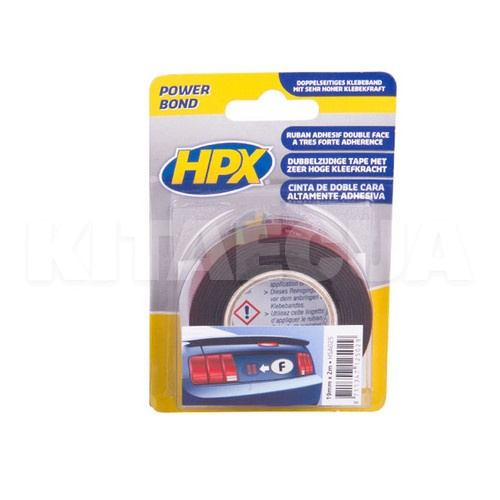 Автомобільна двостороння стрічка для молдингів, знаків, ребер жорсткості 2 м х 19 мм антрацит HSA HPX (HPX HSA025)