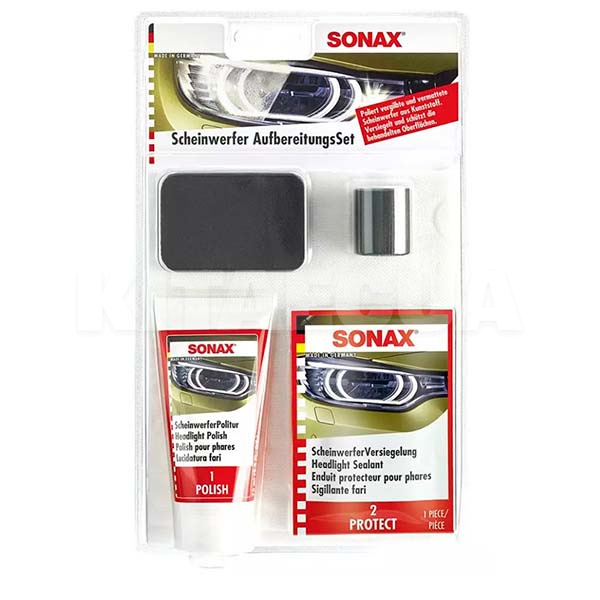 поліроль для фар 75мл (набір) Headlight Restoration Kit Sonax (405941)