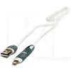 Кабель USB microUSB/Lightning 2A 2в1 1м білий PowerPlant (KD00AS1292)