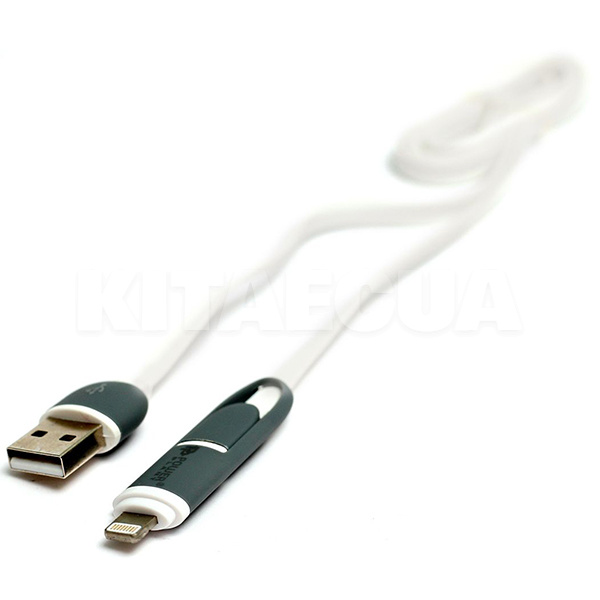 Кабель USB microUSB/Lightning 2A 2в1 1м білий PowerPlant (KD00AS1292)