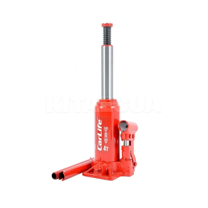 Домкрат гидравлический бутылочный 4т (180мм-340мм) с пластиковым кейсом CARLIFE (BJ404P)