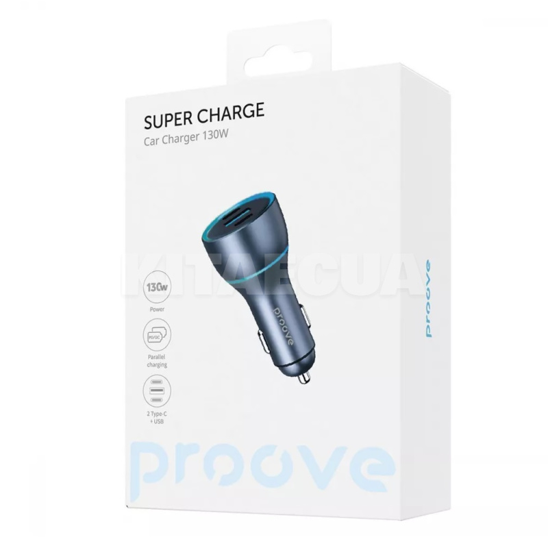 Автомобильное зарядное устройство 130W USB+2Type-C Super Charge PROOVE (512630092) - 3