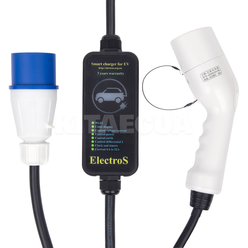 Зарядка для електромобіля GB/T AC 7.4 кВт 32A1-фаза WI-FI ElectroS (7GBTWIFI)
