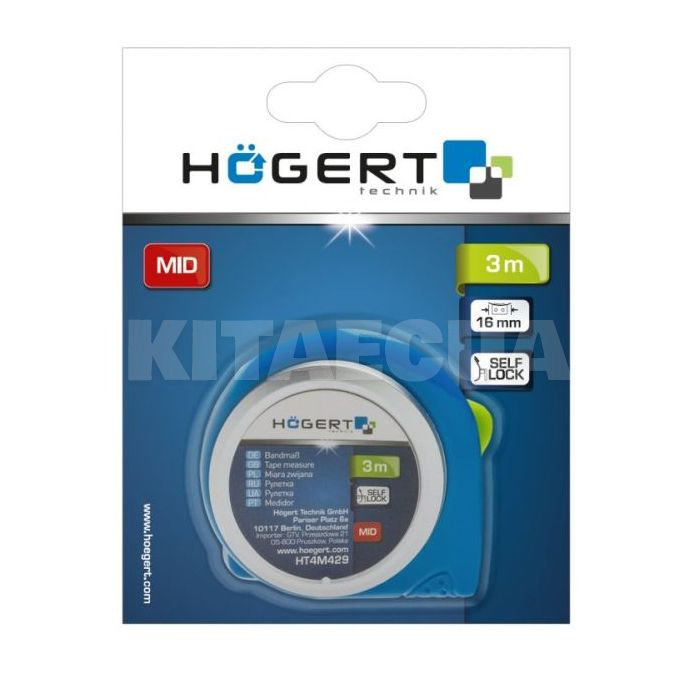Рулетка 3 м х 16 мм HOGERT (HT4M429) - 2