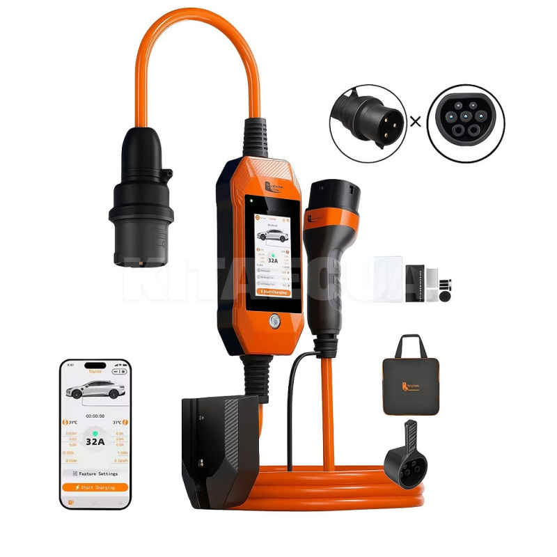 Зарядка для электромобиля Lion EV-Ultra Orange 7.0 кВт Type 2 32A 1-фаза (FY7-32-1PH-TP2-ULO)