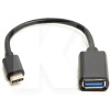 Кабель USB AF - Type-C 0.1м чорний PowerPlant (CA911837)
