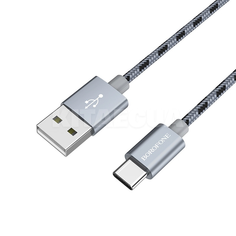 Кабель USB - Type-C 3A BX24 1м серый BOROFONE (BX24CMG)