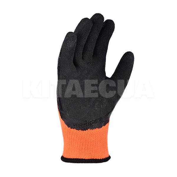 Перчатки рабочие антискользящие трикотажные с латексным покрытием оранжеввые XL Extragrab DOLONI (4187) - 2
