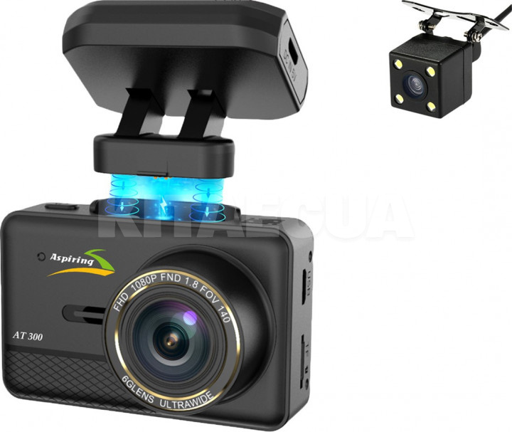 Видеорегистратор SuperHD (2304x1296) с GPS, USB на магнитном креплении Aspiring (AT300)