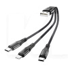 Кабель USB - Type-C/Lightning/microUSB 2.4A X47 0.25м черный HOCO (6931474727398)