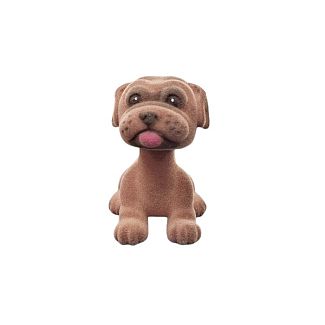 Игрушка на торпеду темно-коричневая на пружине "Собака" 6.9x8.9x10 см 