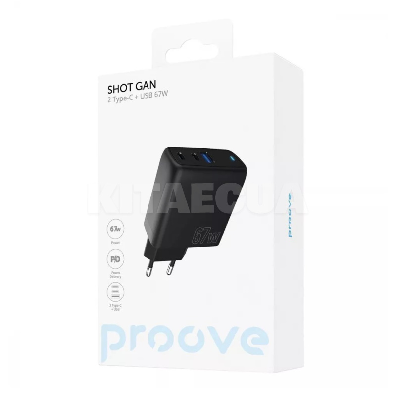 Зарядное устройство 67W 2Type-C+USB Shot GaN белое PROOVE (491860003) - 6
