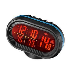 Автомобільний годинник з внутрішнім та зовнішнім термометром 7009VBO VST