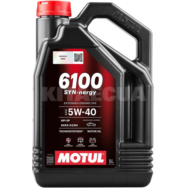 Масло моторное синтетическое 5л 5W-40 6100 SYN-nergy MOTUL (368351-MOTUL)