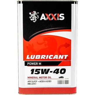 Олія моторна мінеральна 5л 15W-40 Power M 4-х тактне AXXIS