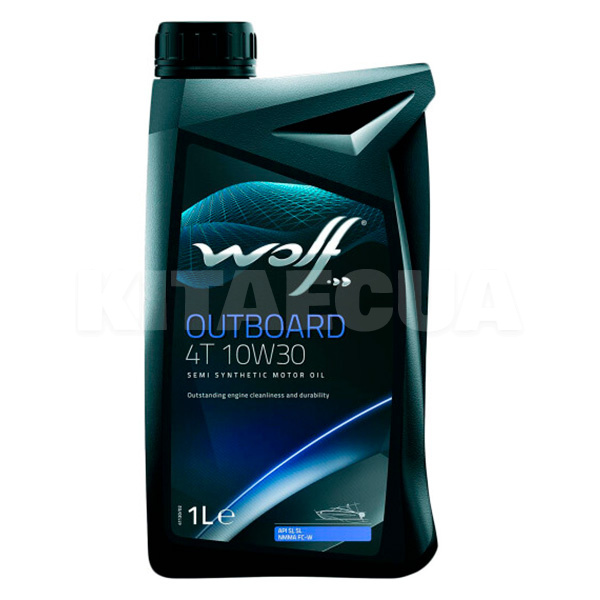 Масло моторное полусинтетическое 1л 10W-30 4-х тактное WOLF (8302305)