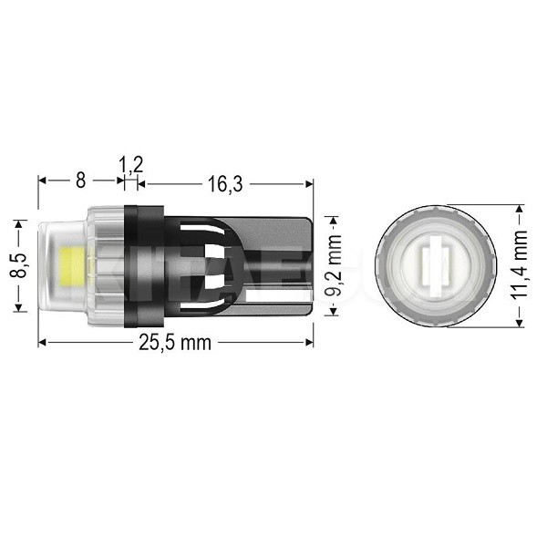 Светодиодная лампа V1 12V WY5W 2200K (компл.) AMS (41262) - 5