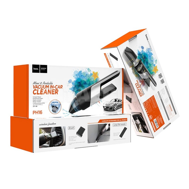 Автомобильный пылесос портативный 80 Вт Azure Portable Vacuum Car Cleaner черный HOCO (6931474712646) - 4