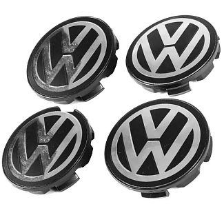 Заглушка колесного диска VOLKSWAGEN 60x55 черный ABS пластик 4шт. 