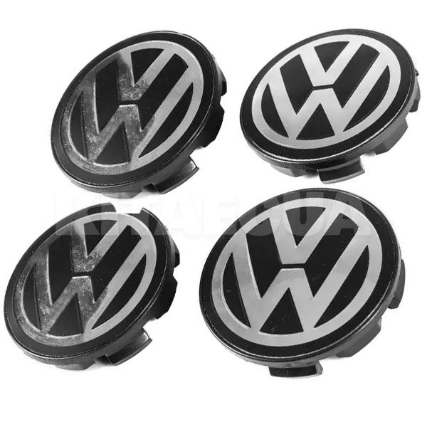 Заглушка колесного диска VOLKSWAGEN 60x55 черный ABS пластик 4шт. (104918)