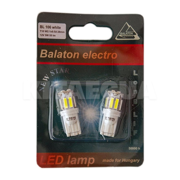 LED лампа для авто BL-106 T10 5W (комплект) BALATON (131214)