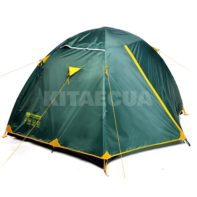 Палатка туристическая 210x150x120 см 2-местная с тамбуром зеленая Полярис СИЛА (960981)