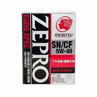 Масло моторне синтетичне 4л 5W-40 Zepro Eurospec Idemitsu