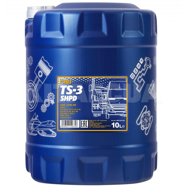 Масло моторное полусинтетическое 10л 10W-40 TS-3 Truck Special SHPD Mannol (MN7103-10)