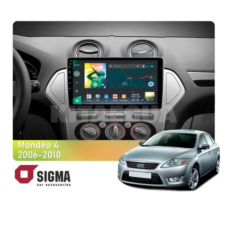 Штатная магнитола X10232 2+32 Gb 10" Ford Mondeo 4 2006-2010 SIGMA (34024)