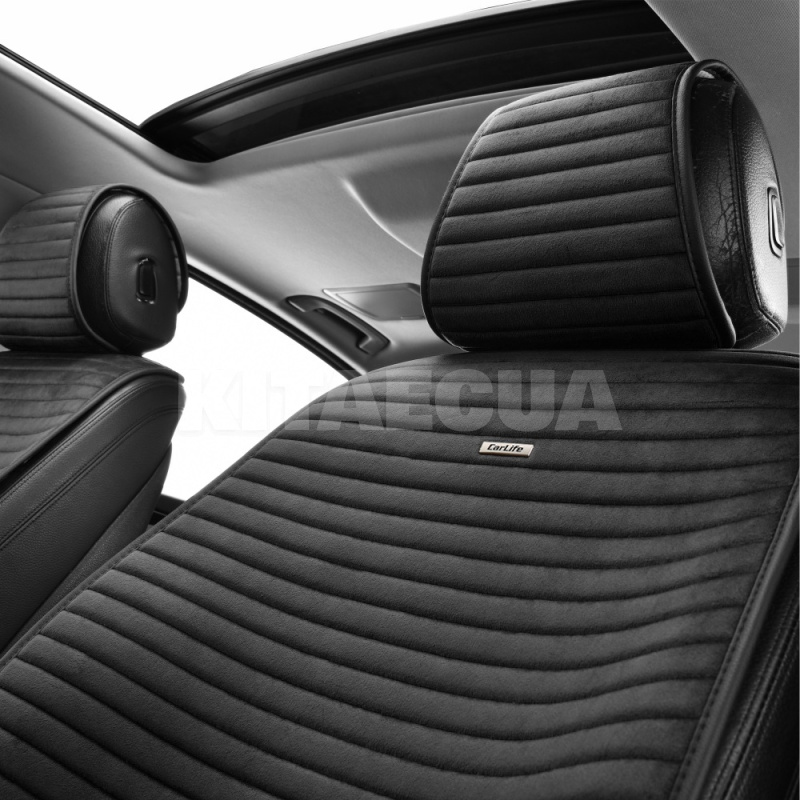 Накидки на сиденья черные с подголовником Sport CARLIFE (SC10104) - 3