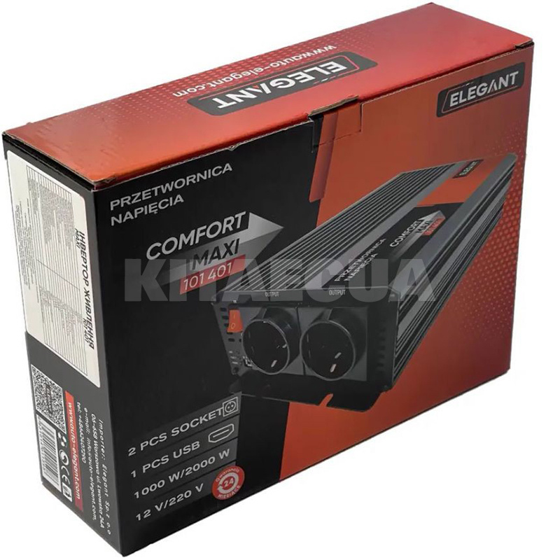 Инвертор 12-220В 1000Вт Comfort Maxi ELEGANT (EL 101 401) - 2