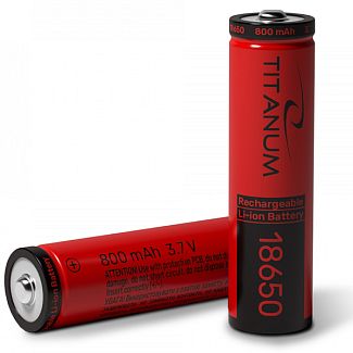 Аккумулятор 800 mAh цилиндрическая литий-ионная 3,7 В 18650 (1 шт.) TITANUM