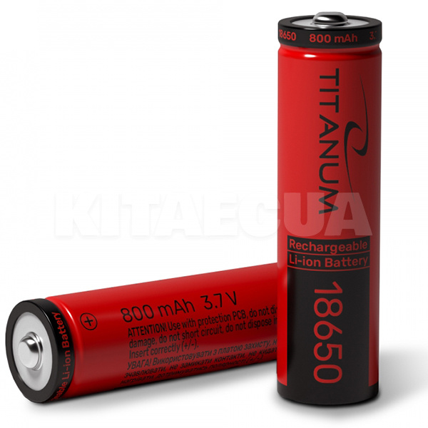 Аккумулятор 800 mAh цилиндрическая литий-ионная 3,7 В 18650 (1 шт.) TITANUM (T-18650/800/1B)