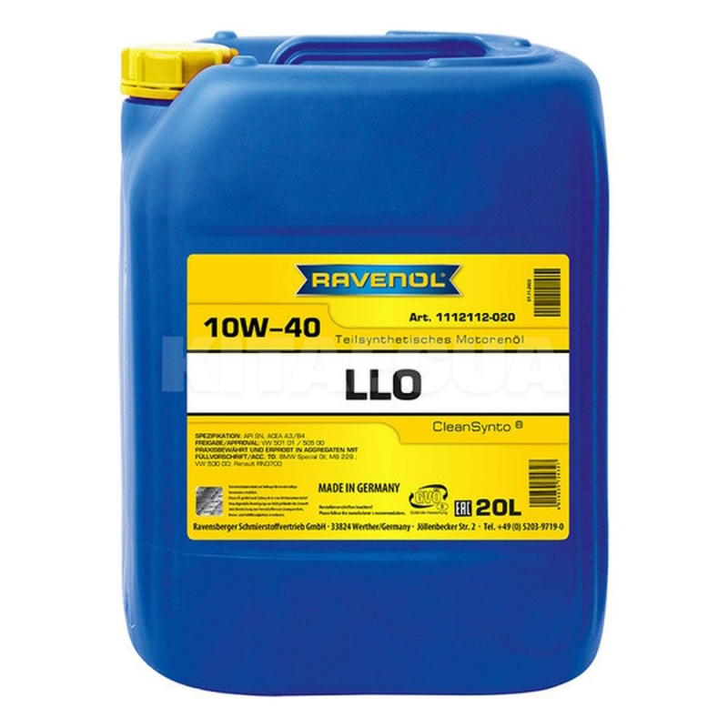 Масло моторное полусинтетическое 20л 10w-40 llo RAVENOL (RAV LLO SAE 10W40 20)