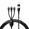 Кабель 3в1 USB/Type-C - Lightning/microUSB/Type-C 100W 1.2м черный BASEUS (CASS030101)