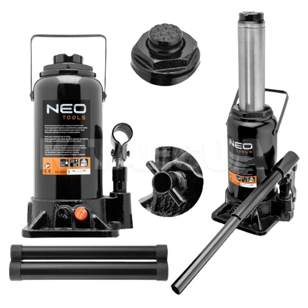 Домкрат гидравлический бутылочный до 15т (230мм-460мм) NEO Tools (10-455) - 2