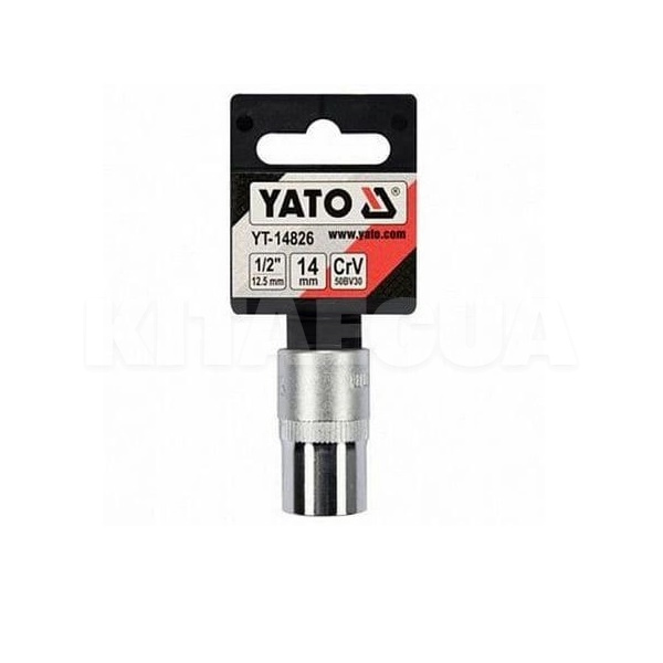 Головка торцева SPLINE 14 мм 1/4" 38 мм блістер YATO (YT-14826) - 2