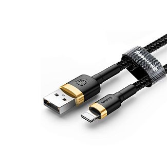 Кабель USB Lightning 1.5A Cafule 2м золотий/чорний BASEUS