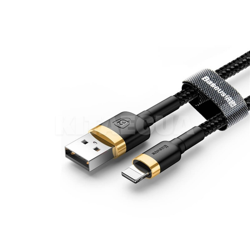 Кабель USB Lightning 1.5A Cafule 2м золотий/чорний BASEUS (CALKLF-CV1)