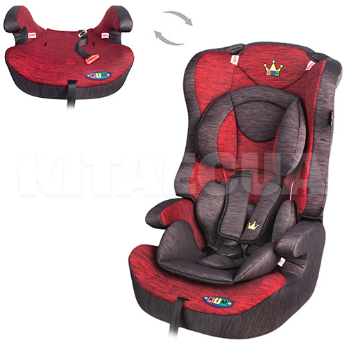 Автокресло детское 9-36 кг красное KIM (4583-4681-Grey-Red)