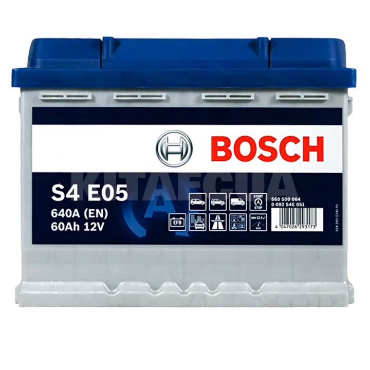 Акумулятор автомобільний 60Ah 640A "+" праворуч Bosch (0092S4E051)