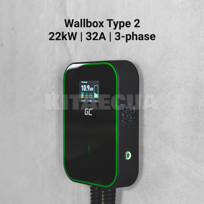 Зарядка для электромобиля 22 кВт 32A 3-фазы Type 2 (европейское авто) PowerBox Green Cell на AUDI e-tron (EV14) - 4